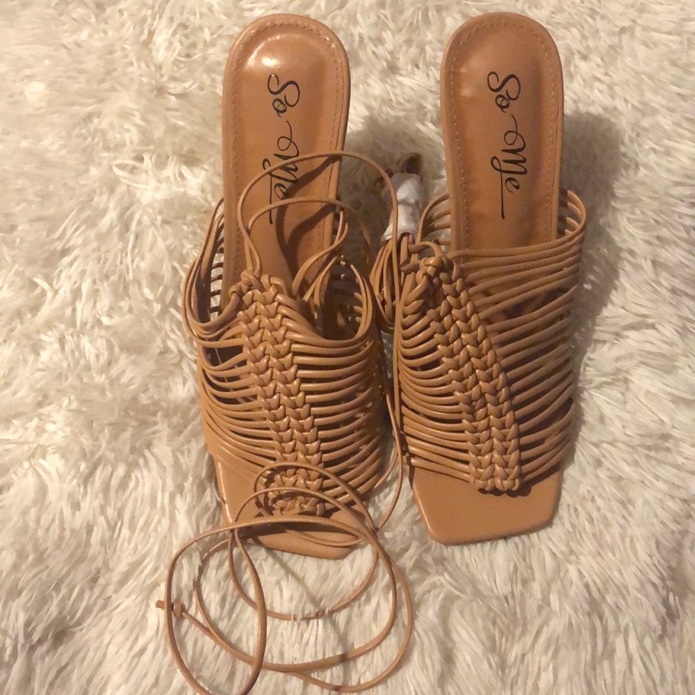 NEW Woven Lace Up Heels, size 11